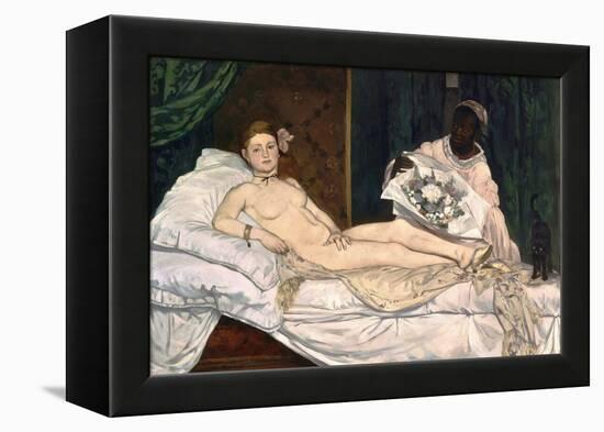 Olympia-Edouard Manet-Framed Stretched Canvas