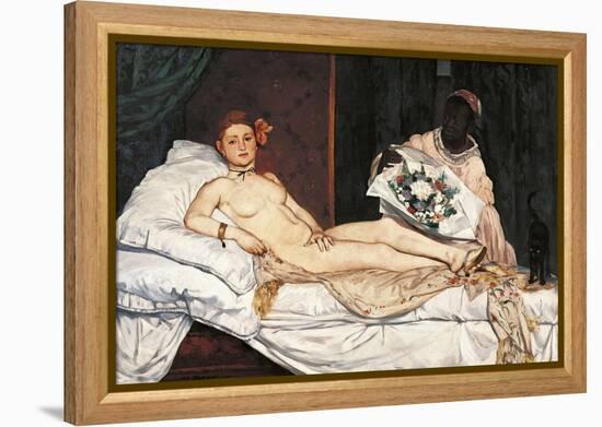 Olympia-Edouard Manet-Framed Stretched Canvas