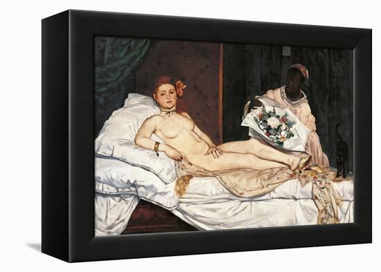 Olympia-Edouard Manet-Framed Stretched Canvas