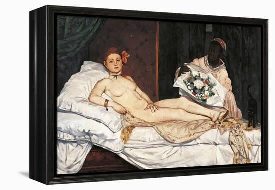 Olympia-Edouard Manet-Framed Stretched Canvas