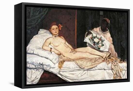 Olympia-Edouard Manet-Framed Stretched Canvas