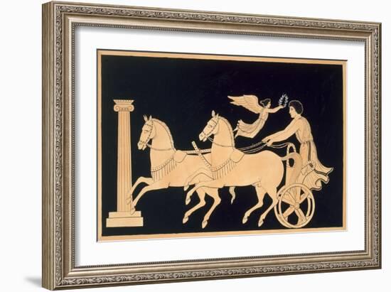 Olympian Charioteer Crowned with a Laurel Wreath, Published 1808-10 (Colour Litho)-French-Framed Giclee Print