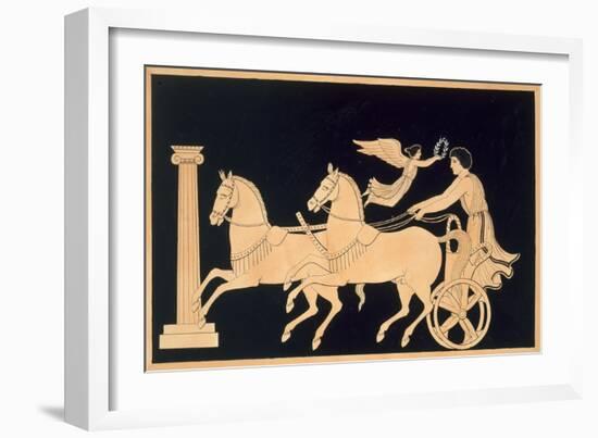 Olympian Charioteer Crowned with a Laurel Wreath, Published 1808-10 (Colour Litho)-French-Framed Giclee Print