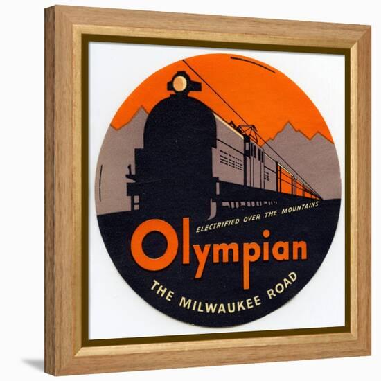 Olympian, the Milwaukee Road: Electrified over the Mountains-null-Framed Premier Image Canvas