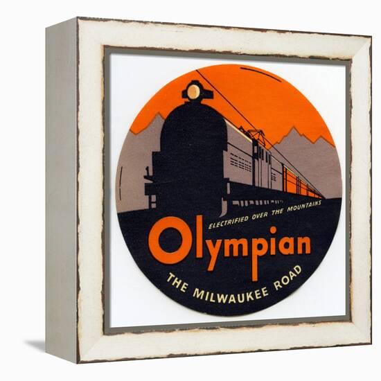 Olympian, the Milwaukee Road: Electrified over the Mountains-null-Framed Premier Image Canvas