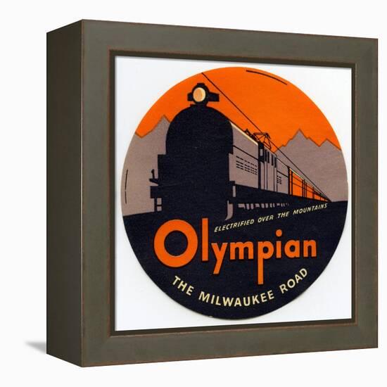 Olympian, the Milwaukee Road: Electrified over the Mountains-null-Framed Premier Image Canvas