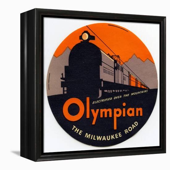 Olympian, the Milwaukee Road: Electrified over the Mountains-null-Framed Premier Image Canvas