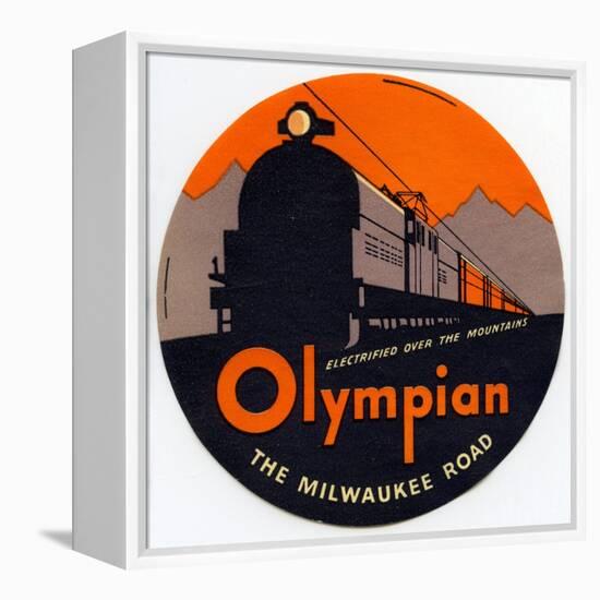 Olympian, the Milwaukee Road: Electrified over the Mountains-null-Framed Premier Image Canvas