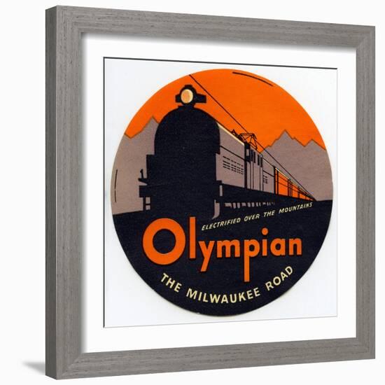 Olympian, the Milwaukee Road: Electrified over the Mountains-null-Framed Giclee Print