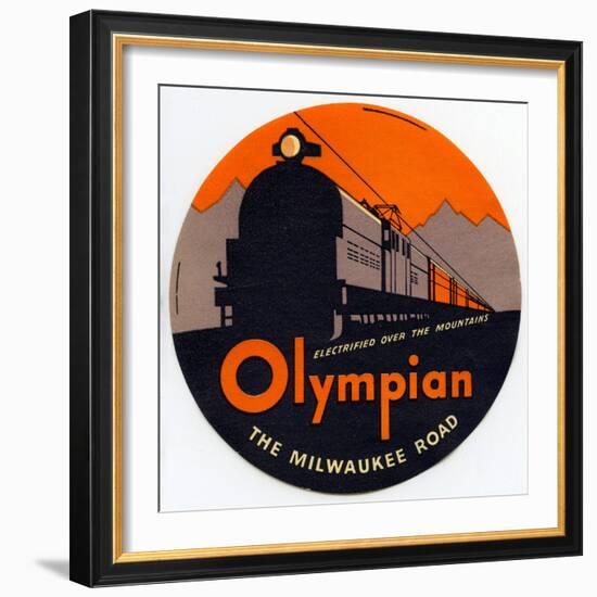 Olympian, the Milwaukee Road: Electrified over the Mountains-null-Framed Giclee Print