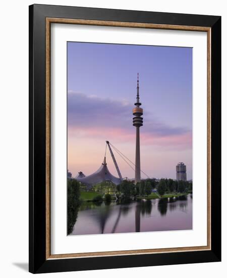 Olympiapark and Olympiaturm at Dusk, Munich, Bavaria, Germany, Europe-Gary Cook-Framed Photographic Print