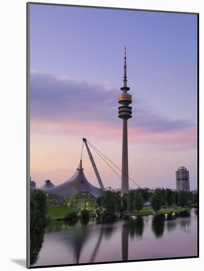 Olympiapark and Olympiaturm at Dusk, Munich, Bavaria, Germany, Europe-Gary Cook-Mounted Photographic Print