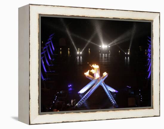 Olympic Cauldron after Being Lit at the Opening Ceremony for the 2010 Olympics-null-Framed Premier Image Canvas