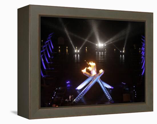 Olympic Cauldron after Being Lit at the Opening Ceremony for the 2010 Olympics-null-Framed Premier Image Canvas