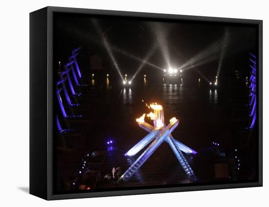 Olympic Cauldron after Being Lit at the Opening Ceremony for the 2010 Olympics-null-Framed Premier Image Canvas