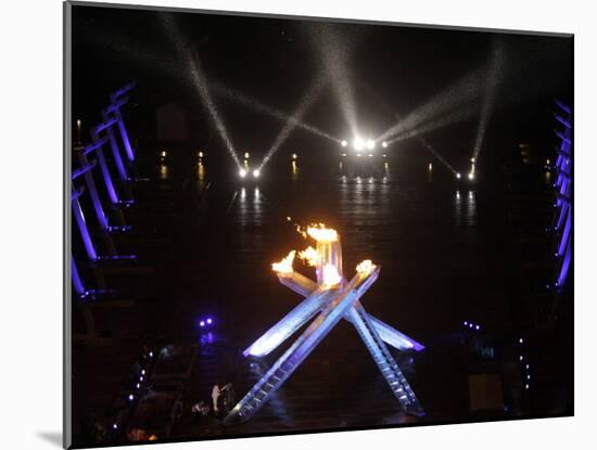 Olympic Cauldron after Being Lit at the Opening Ceremony for the 2010 Olympics-null-Mounted Photographic Print