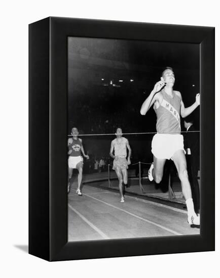 Olympic Champion, Billy Mills, Wins the Three-Mile Run Madison Square Garden, 1965-null-Framed Stretched Canvas