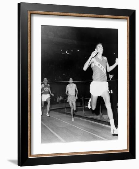 Olympic Champion, Billy Mills, Wins the Three-Mile Run Madison Square Garden, 1965-null-Framed Photo