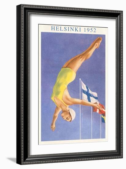 Olympic Diving, Helsinki, Finland, 1952-null-Framed Premium Giclee Print