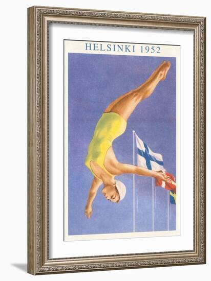 Olympic Diving, Helsinki, Finland, 1952-null-Framed Art Print