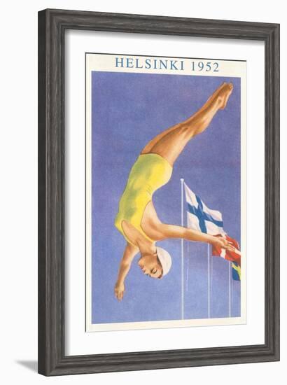 Olympic Diving, Helsinki, Finland, 1952-null-Framed Art Print