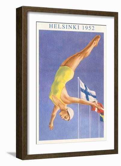 Olympic Diving, Helsinki, Finland, 1952-null-Framed Art Print