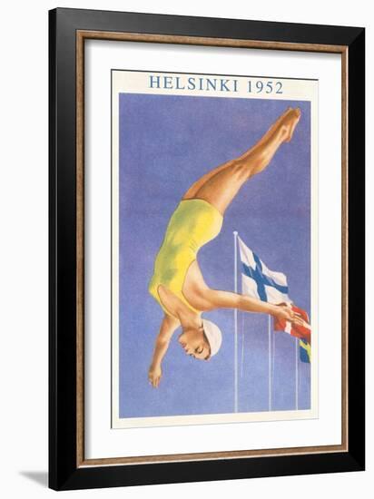 Olympic Diving, Helsinki, Finland, 1952-null-Framed Art Print