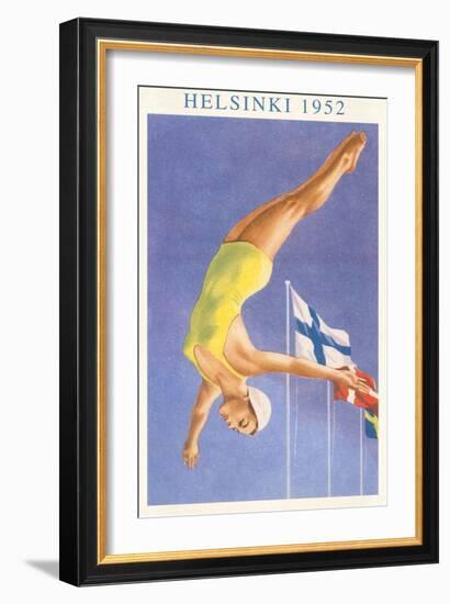 Olympic Diving, Helsinki, Finland, 1952-null-Framed Art Print