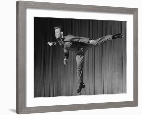 Olympic Figure Skating Champion Dick Button Skating-Gjon Mili-Framed Premium Photographic Print