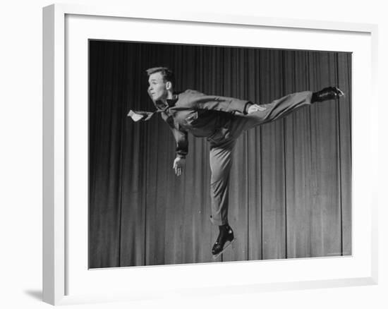 Olympic Figure Skating Champion Dick Button Skating-Gjon Mili-Framed Premium Photographic Print