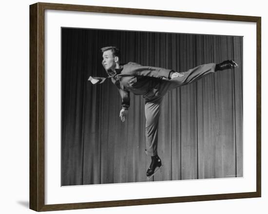 Olympic Figure Skating Champion Dick Button Skating-Gjon Mili-Framed Premium Photographic Print