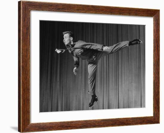 Olympic Figure Skating Champion Dick Button Skating-Gjon Mili-Framed Premium Photographic Print