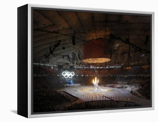 Olympic Flame is Lit During the Opening Ceremony for the Vancouver 2010 Olympics-null-Framed Premier Image Canvas