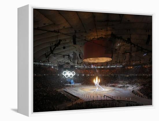 Olympic Flame is Lit During the Opening Ceremony for the Vancouver 2010 Olympics-null-Framed Premier Image Canvas