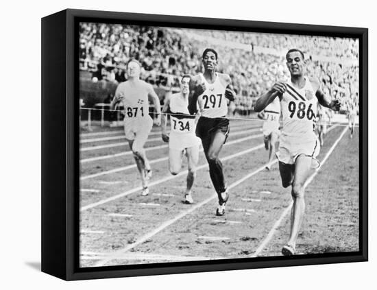 Olympic Games in Helsinki : Malvin Whitfield (USA) Winning the 800 Meters Race in 1 Minute 49 Sec-null-Framed Stretched Canvas