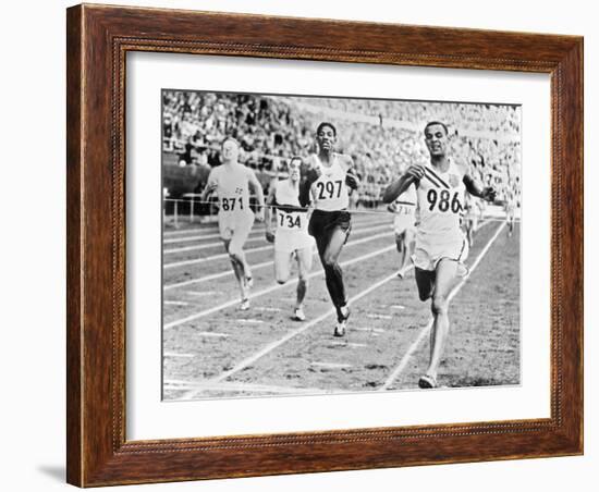 Olympic Games in Helsinki : Malvin Whitfield (USA) Winning the 800 Meters Race in 1 Minute 49 Sec-null-Framed Photo