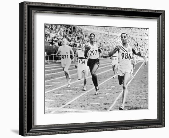 Olympic Games in Helsinki : Malvin Whitfield (USA) Winning the 800 Meters Race in 1 Minute 49 Sec-null-Framed Photo