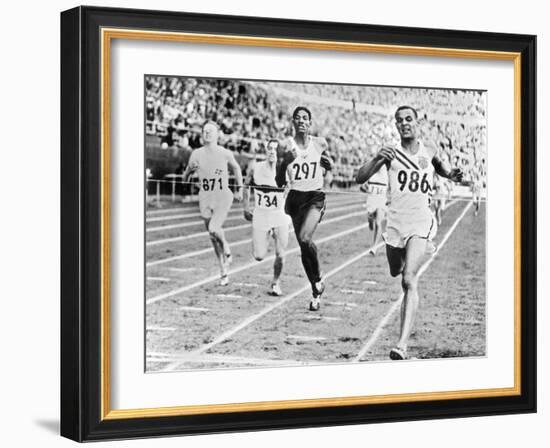 Olympic Games in Helsinki : Malvin Whitfield (USA) Winning the 800 Meters Race in 1 Minute 49 Sec-null-Framed Photo