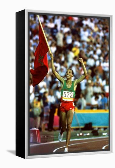 Olympic Games in Los Angeles, 1984 : Moroccan Athlet Said Aouita Win the 5000M-null-Framed Stretched Canvas