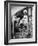 Olympic High Jumper Walter Davis Doing Ballet Exercises in Class of Women Dancers-John Dominis-Framed Premium Photographic Print