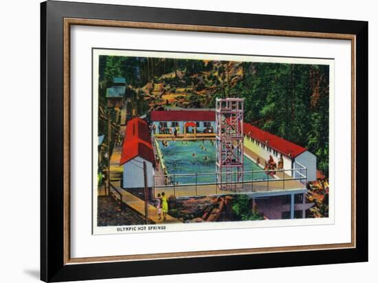 Olympic Hot Springs, Olympic National Park - Olympic National Park-Lantern Press-Framed Art Print