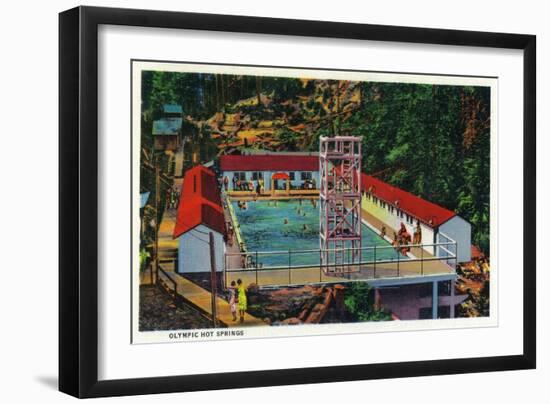 Olympic Hot Springs, Olympic National Park - Olympic National Park-Lantern Press-Framed Art Print