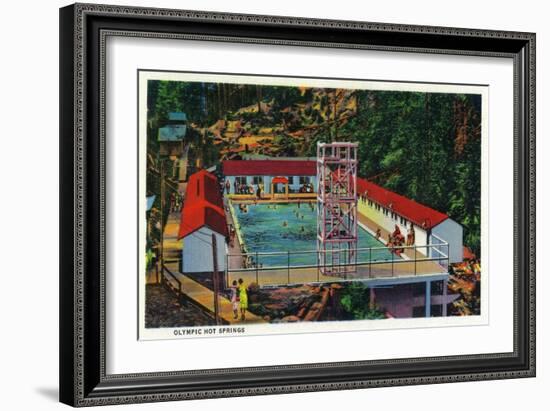 Olympic Hot Springs, Olympic National Park - Olympic National Park-Lantern Press-Framed Art Print