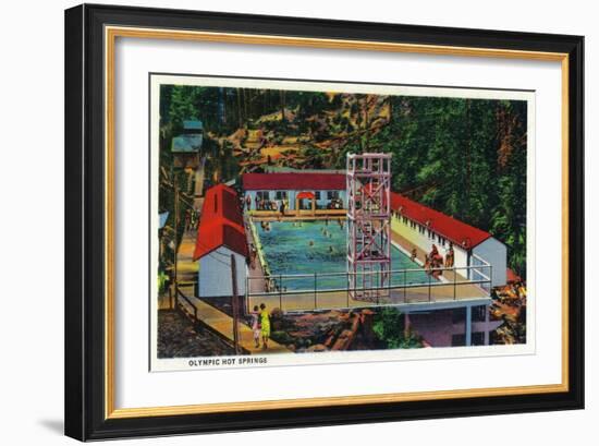 Olympic Hot Springs, Olympic National Park - Olympic National Park-Lantern Press-Framed Art Print