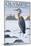 Olympic National Park - Heron and Fog Shorline-Lantern Press-Mounted Art Print