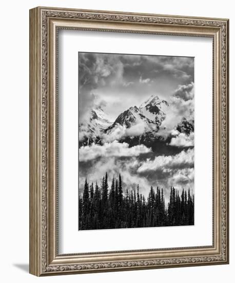 Olympic National Park, Mount Carrie and Carrie Glacier Through the Clouds from Hurricane Ridge-Ann Collins-Framed Photographic Print