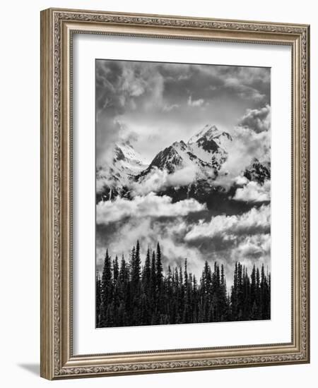 Olympic National Park, Mount Carrie and Carrie Glacier Through the Clouds from Hurricane Ridge-Ann Collins-Framed Photographic Print