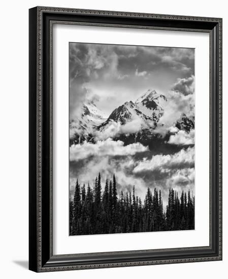 Olympic National Park, Mount Carrie and Carrie Glacier Through the Clouds from Hurricane Ridge-Ann Collins-Framed Photographic Print