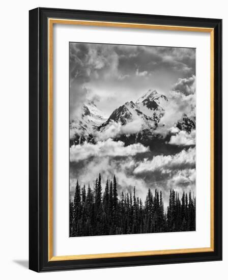 Olympic National Park, Mount Carrie and Carrie Glacier Through the Clouds from Hurricane Ridge-Ann Collins-Framed Photographic Print