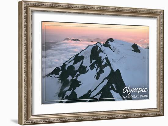 Olympic National Park - Mount Olympus at Sunrise-Lantern Press-Framed Art Print